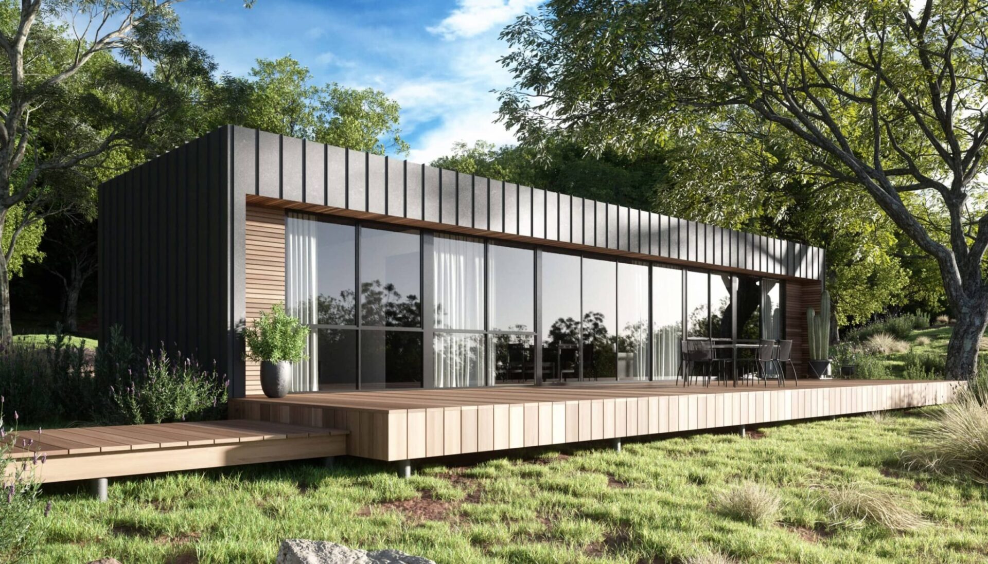 External shot of PIQUE's 2 bedroom prefab home design