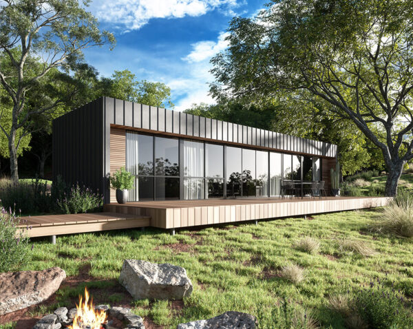 External shot of PIQUE's 2 bedroom prefab home design