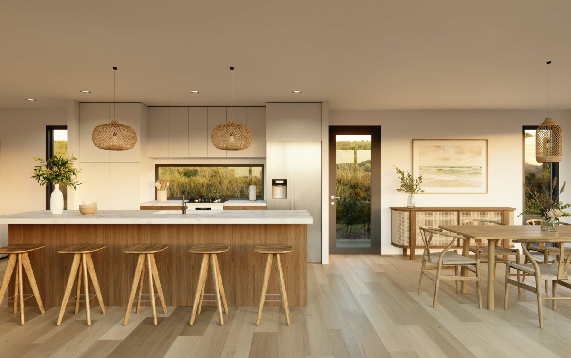 natural light kitchen in pique's free to roam modular homes in perth