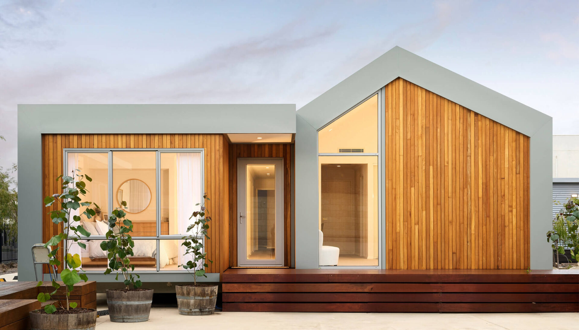 exterior shot of 4 bedroom modular home design in Perth