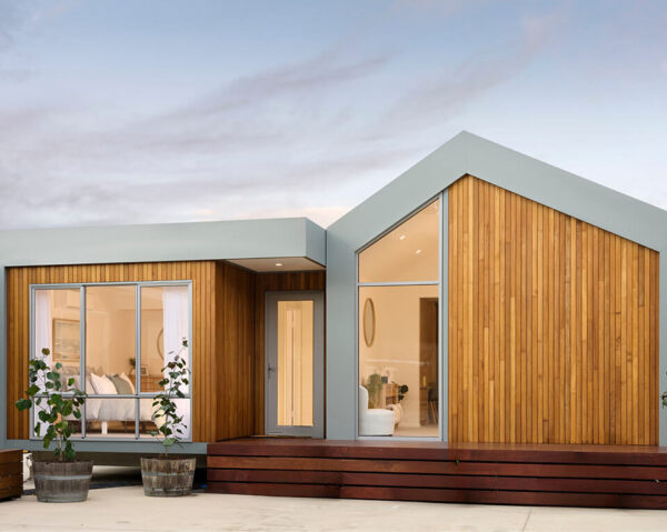 exterior shot of 4 bedroom modular home design in Perth